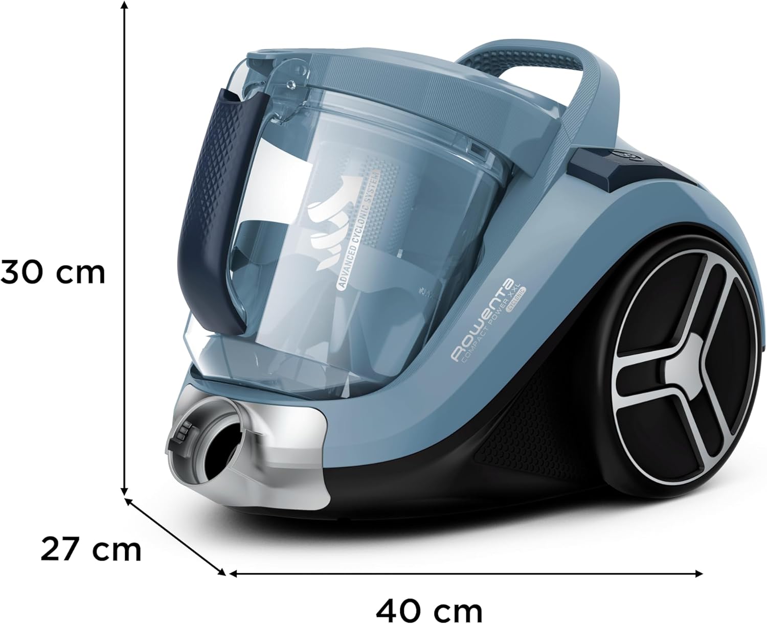 Rowenta RO4825 zakloze stofzuiger Compact Power XXL | 550 watt | 2,5L stofreservoir | Compact & stil | Extreme zuigkracht | Zeer efficiënte zuigmond | Zwart/Grijs