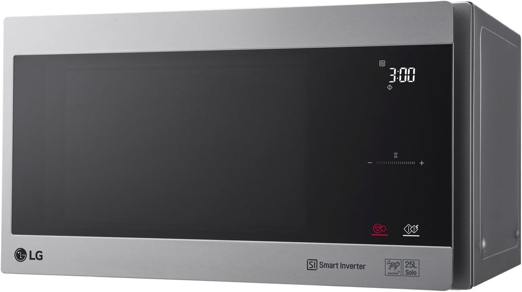 LG MS2595CIS magnetron met Smart Inverter-technologie, 25 liter inhoud, 1000 W, automatische programma's, instelbare vermogensniveaus en EasyClean-functie, zilver