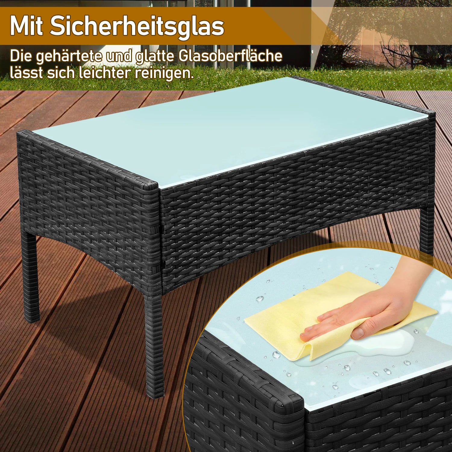 Sonnewelt Polyrattan Loungeset Tuinmeubelset