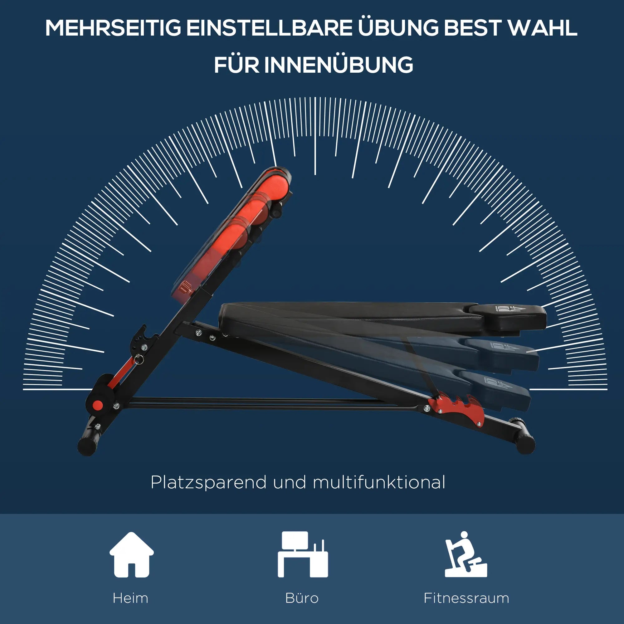 HOMCOM Halterbank verstelbaar multifunctioneel voor full-body training