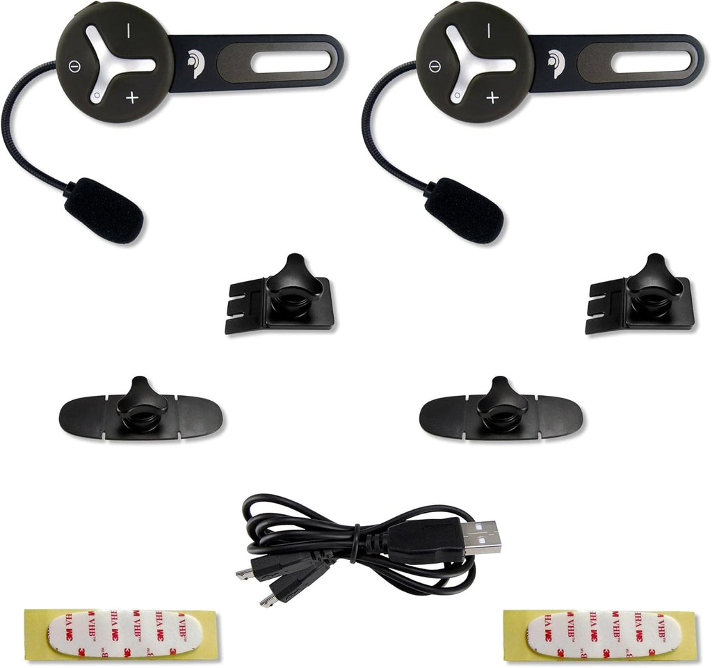 BuddyChat Duo (set van 2) Bluetooth Fiets Sport Ski Werk Intercom Helm Headset, Handsfree Portofoon, Intercomsysteem, DSP-ruisonderdrukking, bereik tot 1000m