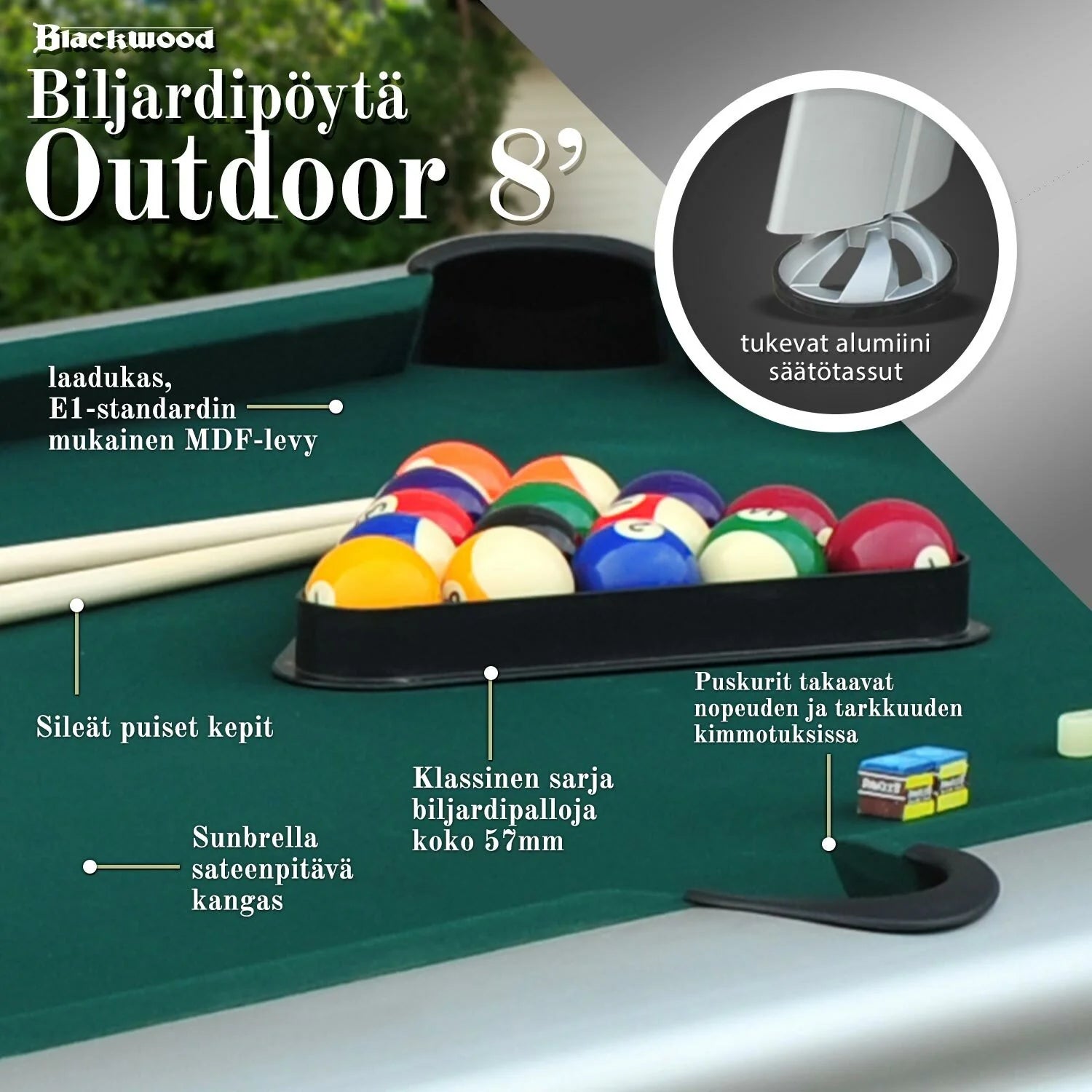 Blackwood Biljarttafel, Outdoor 8'