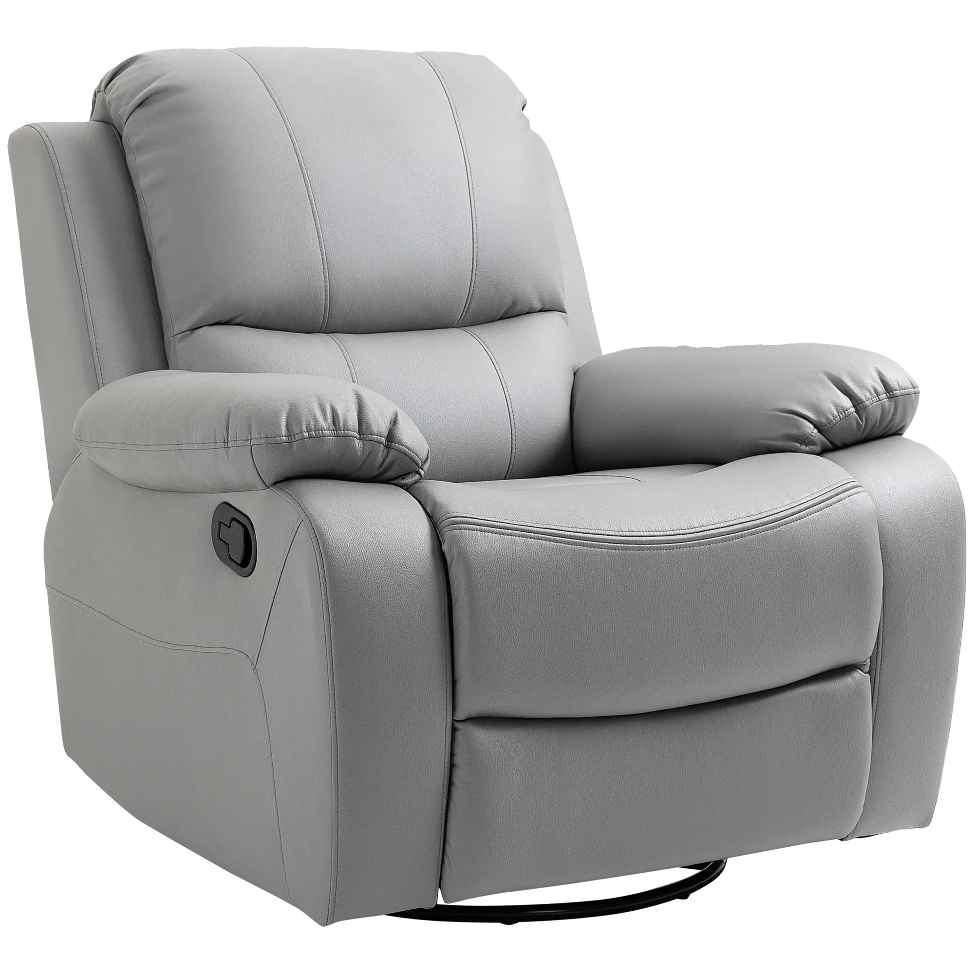 HOMCOM Relaxfauteuil tv-stoel verstelbaar draaibaar grijs