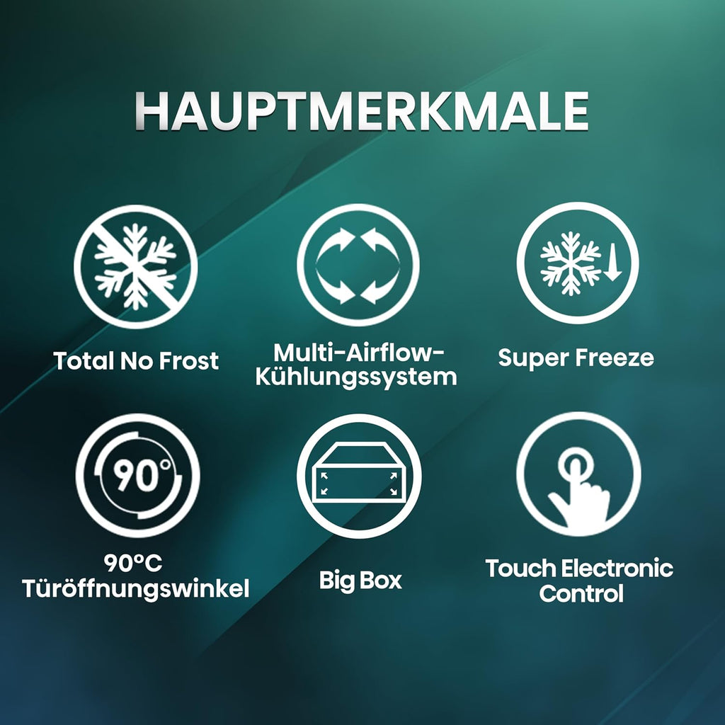 Hisense FV191N4AW2 Vriezer/ TotalNoFrost/ SuperFreeze/ Deuralarm/ Multiflow 360°/ BigBox/ 143,4 cm/ Vriesgedeelte 147 l/ 41 dB/ 205 kWh/Wit