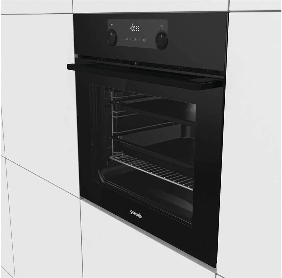 Gorenje 738971 Inbouw Ovenset OptiBake Black Steam Pyro Set / 77L / Hetelucht/Pyrolyse/ExtraSteam/GentleClose/AirFry/Pizzamode 300°C/PerfectGrill/Inductiekookplaat met BridgeZone/zwart