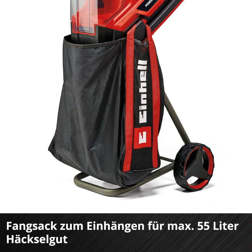 Einhell accu-hakselaar REDAXXO 36/25 Power X-Change (36 V, max. 25 mm takdikte, 3 omkeerbare stalen messen, 55 L opvangzak, transporthandgreep, aanstamper)