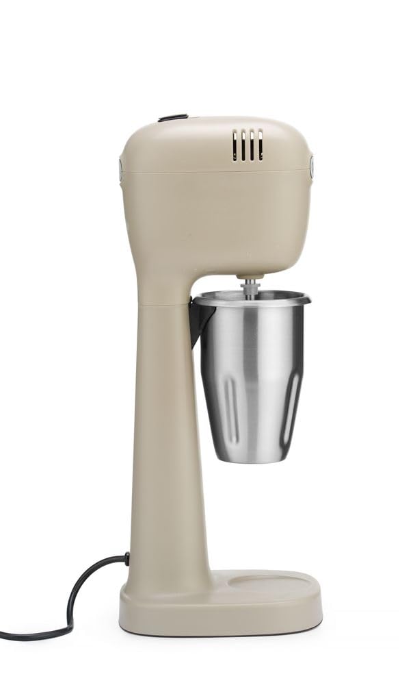 HENDI Melkshake Maker, Incl. 2 mengbekers (roestvrij staal en polycarbonaat) en 4 verwisselbare roerwerken, Drinkmixer, Frappés, Drankmixer, 230V/400W, 170x196x(H)490mm, Karamel