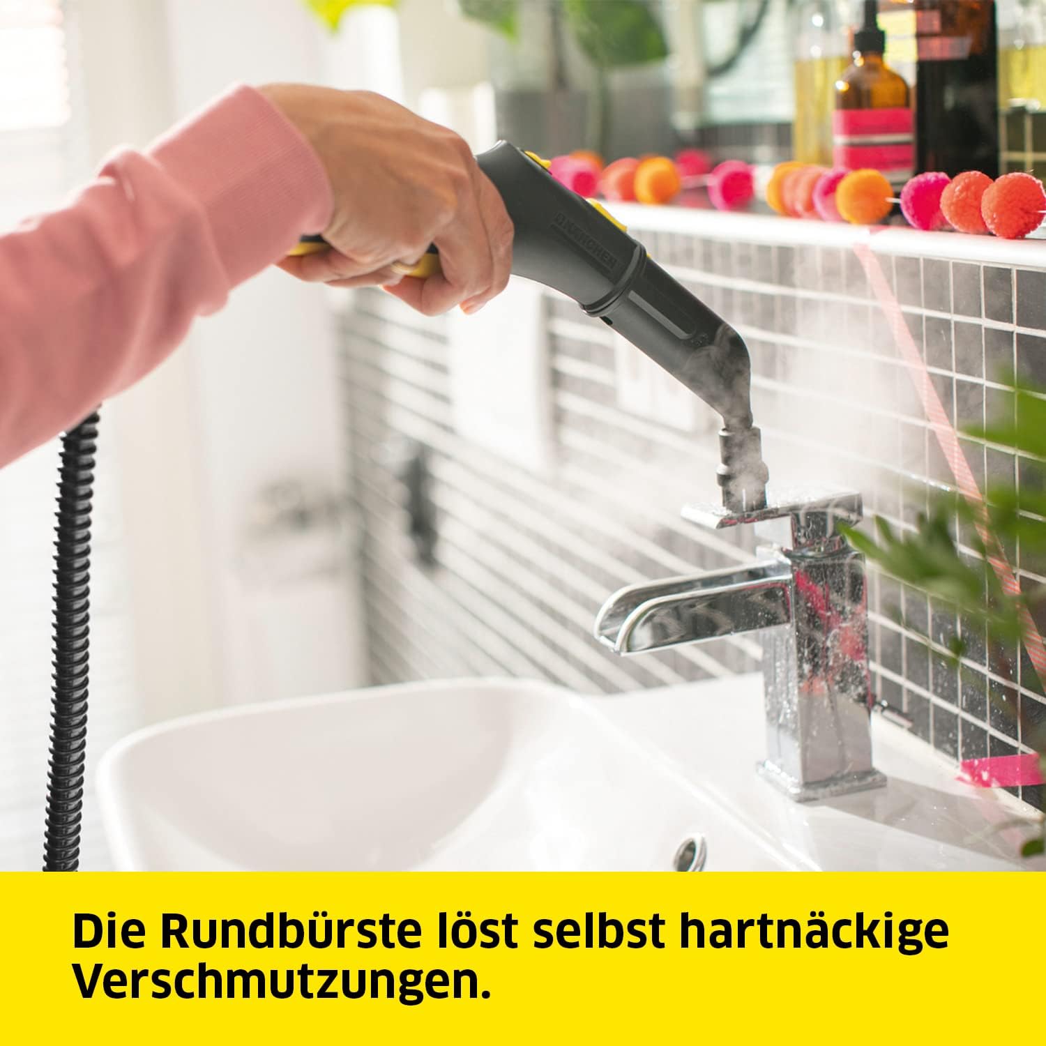 Kärcher stoomreiniger SC 5 EasyFix met heetwatertoevoer, stoomdruk: 4,2 bar, opwarmtijd: 3 min., oppervlak: ca. 150 m², tank: 0,5 l + 1,5 l, incl. EasyFix-vloerreinigingsset en sproeiers