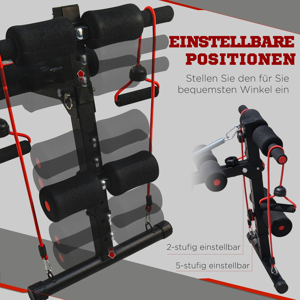 HOMCOM Sit-up-bank Trainingsbank met trainingsbanden verstelbaar