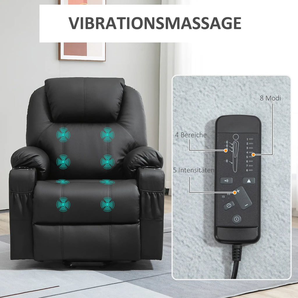 HOMCOM Sta-op stoel elektrisch Massage Ligfunctie
