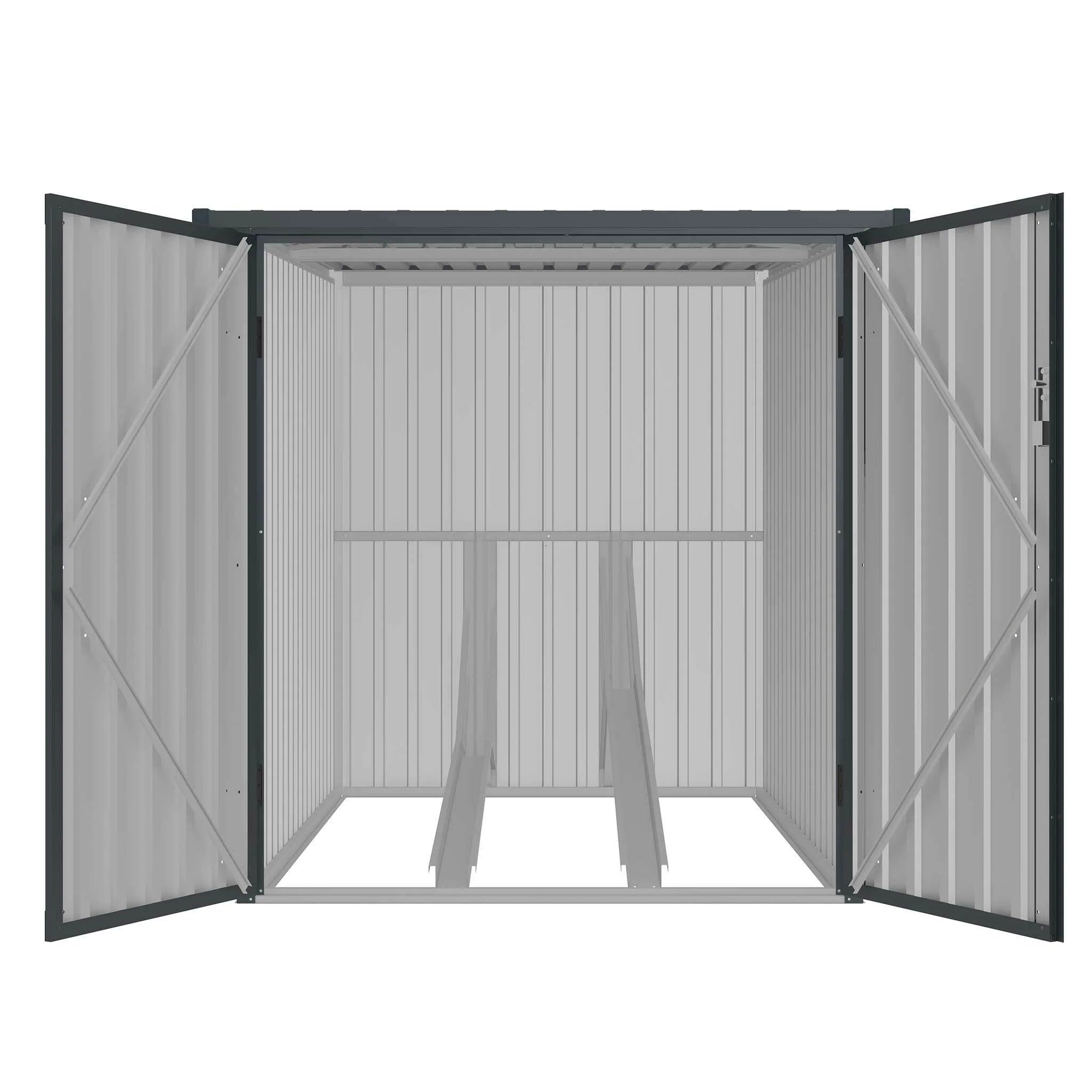 Fornorth Fietsgarage voor twee fietsen 142x198x157cm, Donkergrijs