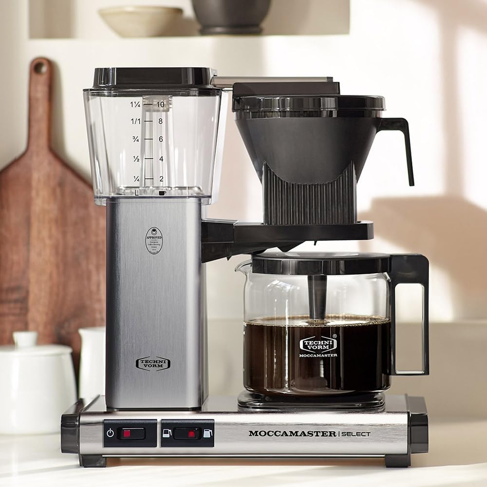 Moccamaster KBG Select, Kaffeemaschine, Retro Kaffeemaschine, Filterkaffee, Off-White, 1.25L