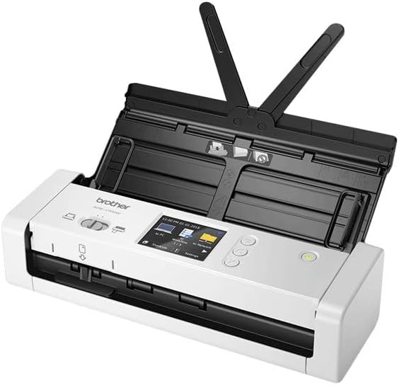 Brother ADS-1700W Compacte en intelligente documentscanner | Automatische documentinvoer | Automatisch scannen | Wi-Fi/Wi-Fi Direct, wit/zwart