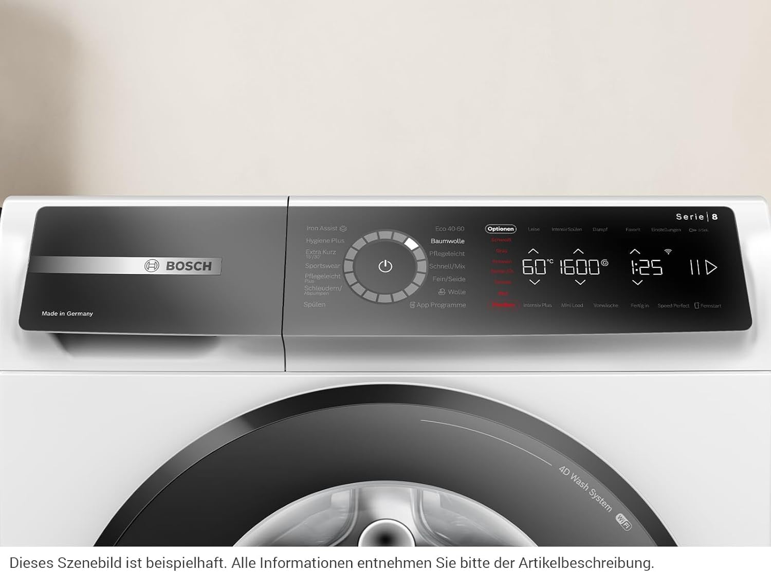 BOSCH WAN28127 Wasmachine Serie 4, voorlader met 8kg inhoud, 1400 tpm, Iron Assist, Active Water Plus, EcoSilence Drive, Speed Perfect, Wit, 60cm