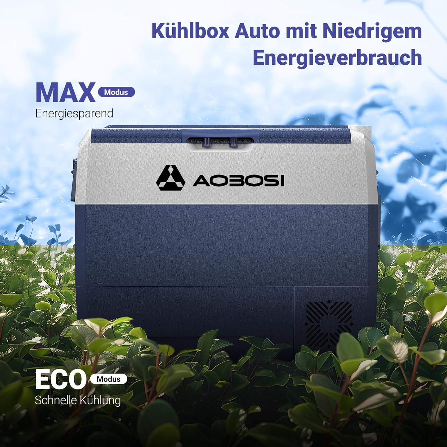 AAOBOSI Compressor Koelbox 36 L, Koelbox Auto met Wifi App Besturing, 12/24 V en 100-240 V Elektrische Koelbox, tot -20 °C voor Auto, Vrachtwagen, Boot, Camper, Camping, Dubbele Zone