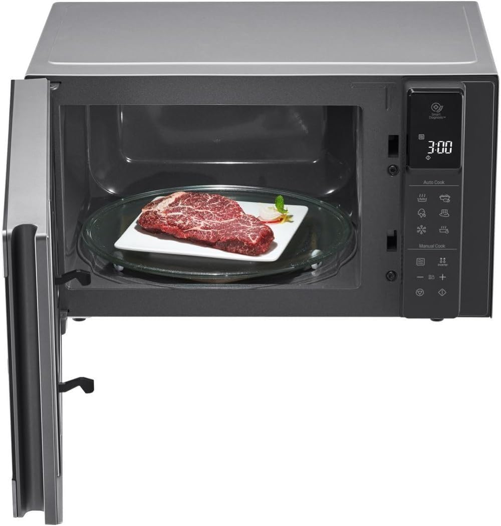 LG MS2595CIS magnetron met Smart Inverter-technologie, 25 liter inhoud, 1000 W, automatische programma's, instelbare vermogensniveaus en EasyClean-functie, zilver