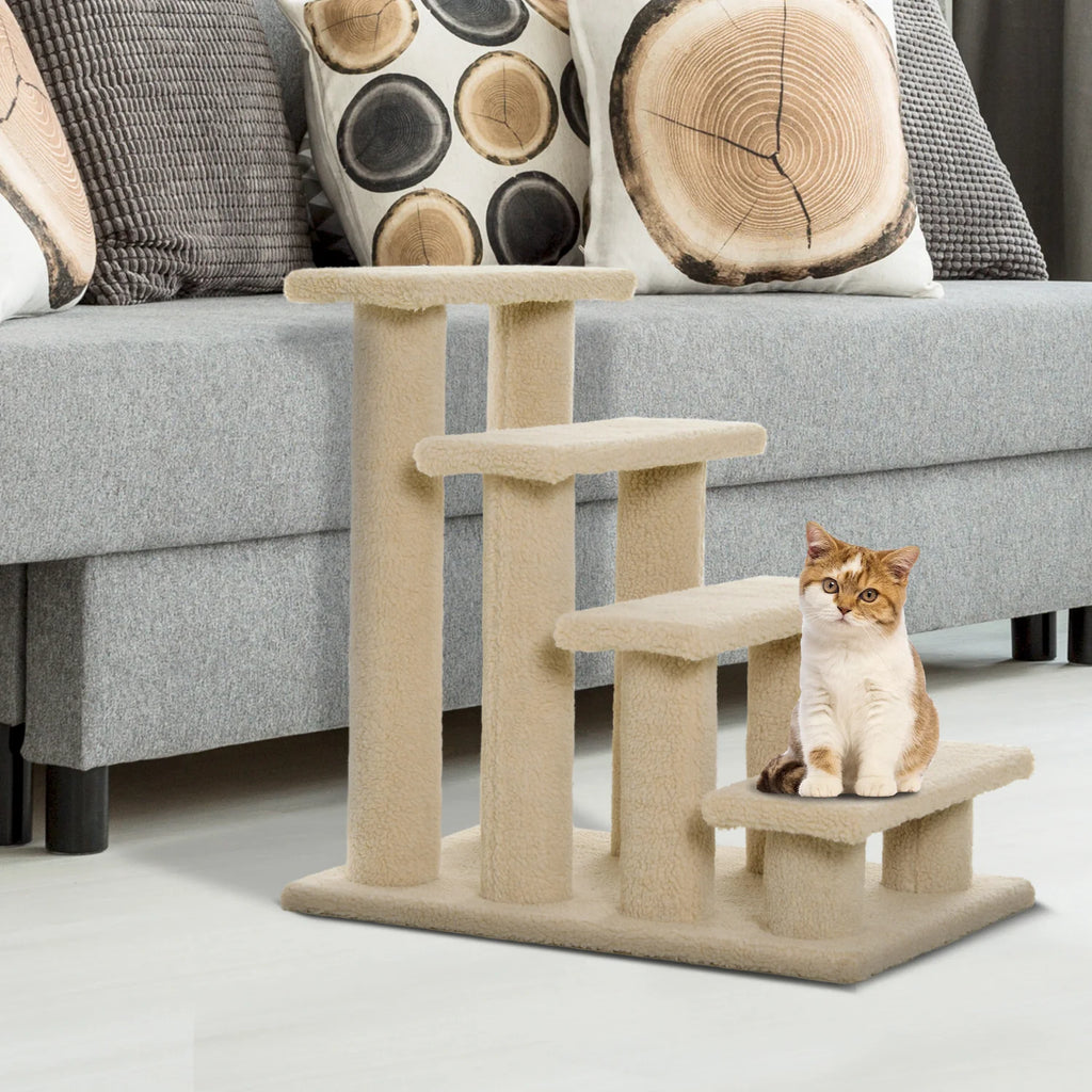 PawHut Kattentrap 4 Treden Klimhulp voor oudere dieren
