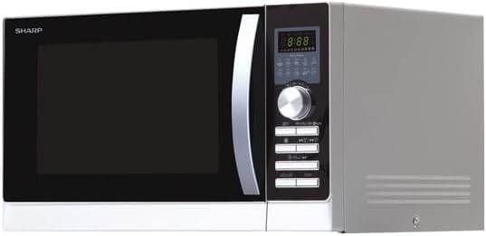 Sharp R843INW 4-in-1 magnetron met hetelucht, grill en convectie/ 25 L/ 800 W/ 1000 W infraroodgrill/ 2500 convectie/ 10 automatische programma's/ pizzaprogramma/ metalen draaiplateau (30 cm)/ zilver