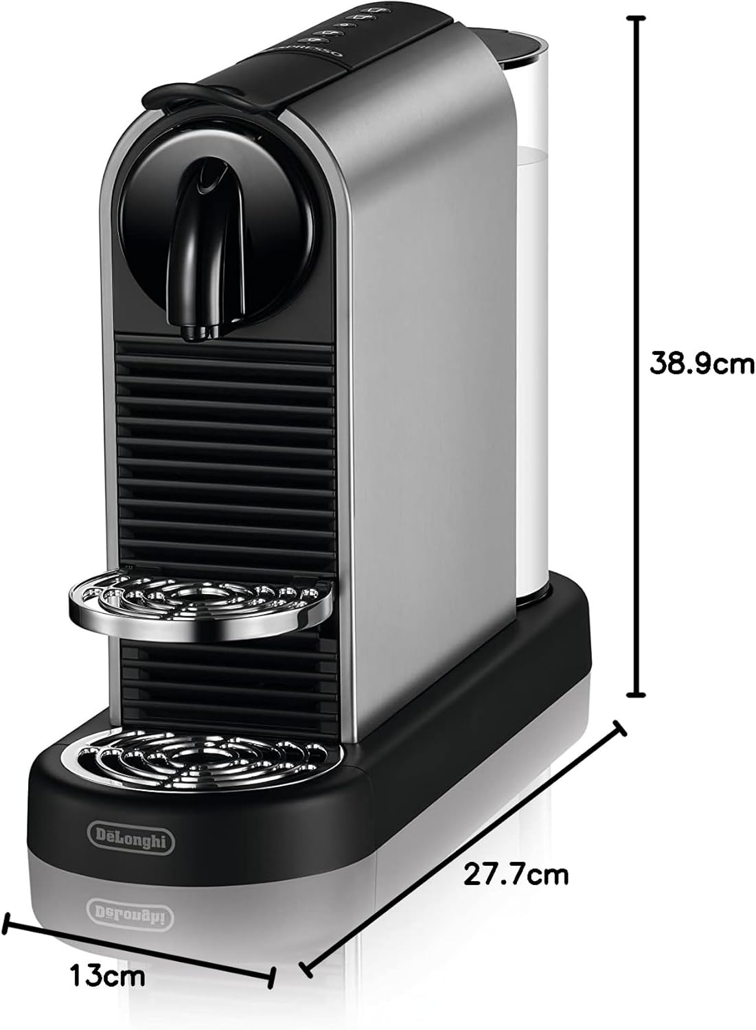 Nespresso De'Longhi EN267.BAE Citiz koffiezetapparaat met melkopschuimer, energiebesparende functie, 1710W, 1 liter, 37.2 x 21.8 x 27.7 cm, zwart