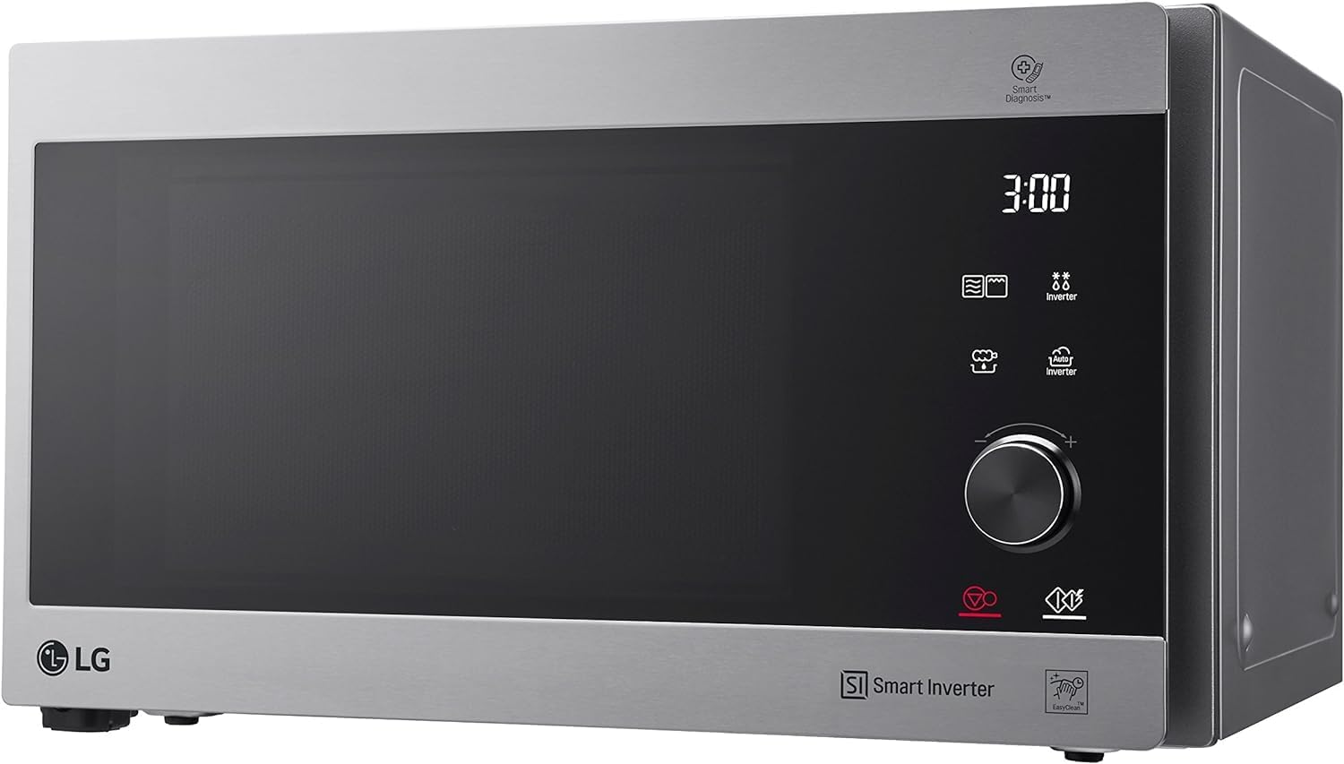 LG MS2595CIS magnetron met Smart Inverter-technologie, 25 liter inhoud, 1000 W, automatische programma's, instelbare vermogensniveaus en EasyClean-functie, zilver