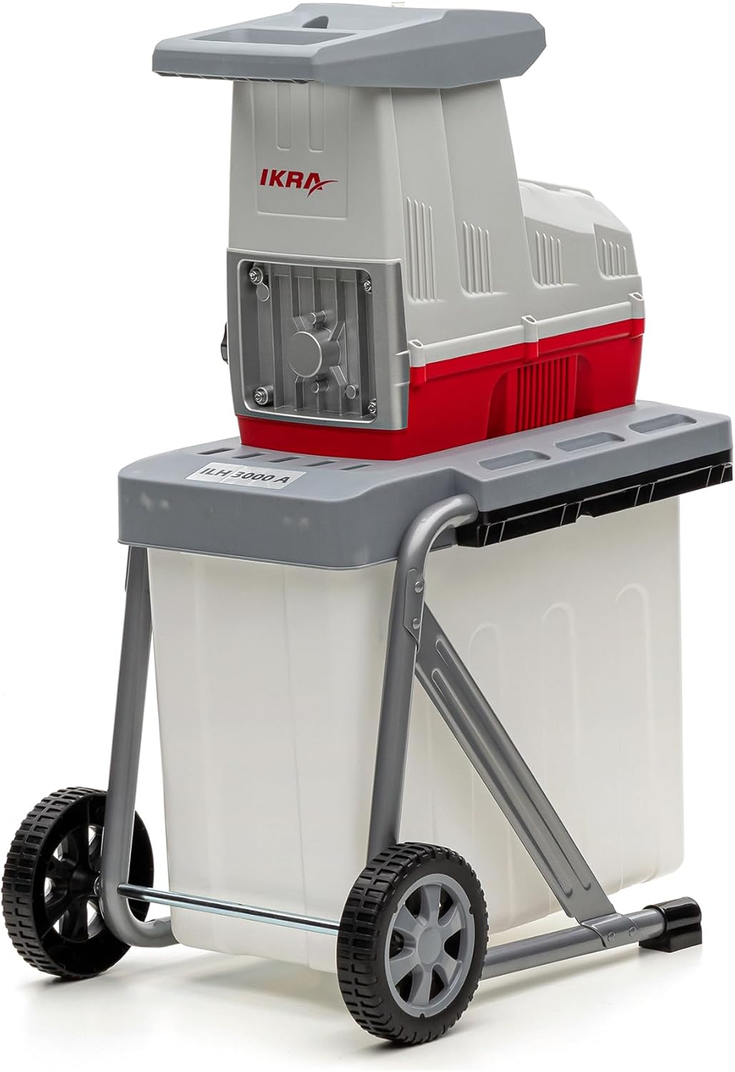 IKRA 81002880 elektrische tuinhakselaar rolhakselaar ILH 3000 A, stil, robuust, onderhoudsarm, sterk 3.000 watt, takdikte tot 44 mm, 230 V