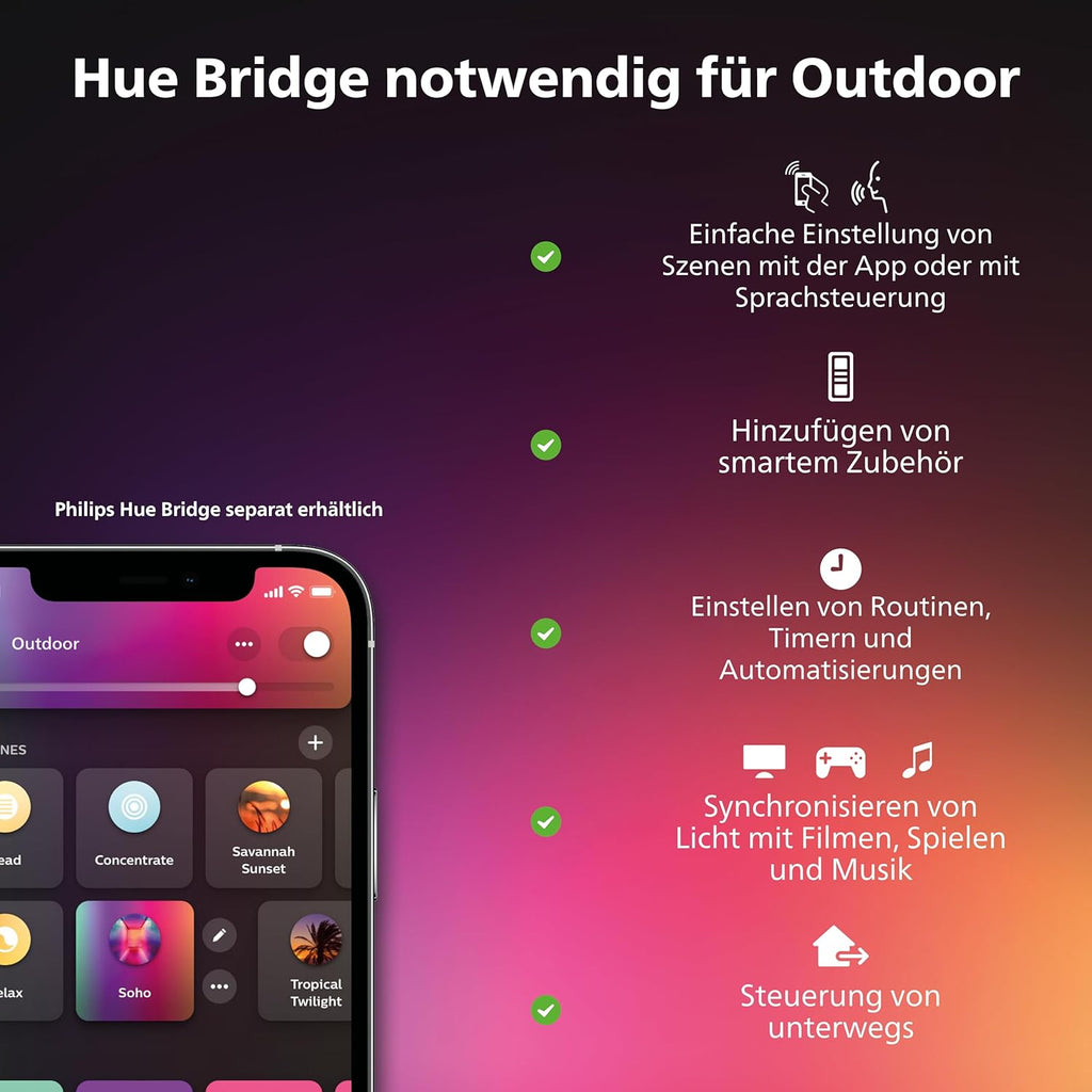 Philips Hue White & Color Ambiance Lily tuinspot [alleen uitbreiding], vereist Hue Bridge + basispakket (afzonderlijk verkrijgbaar), werkt met Alexa, Google Assistant en Apple Homekit