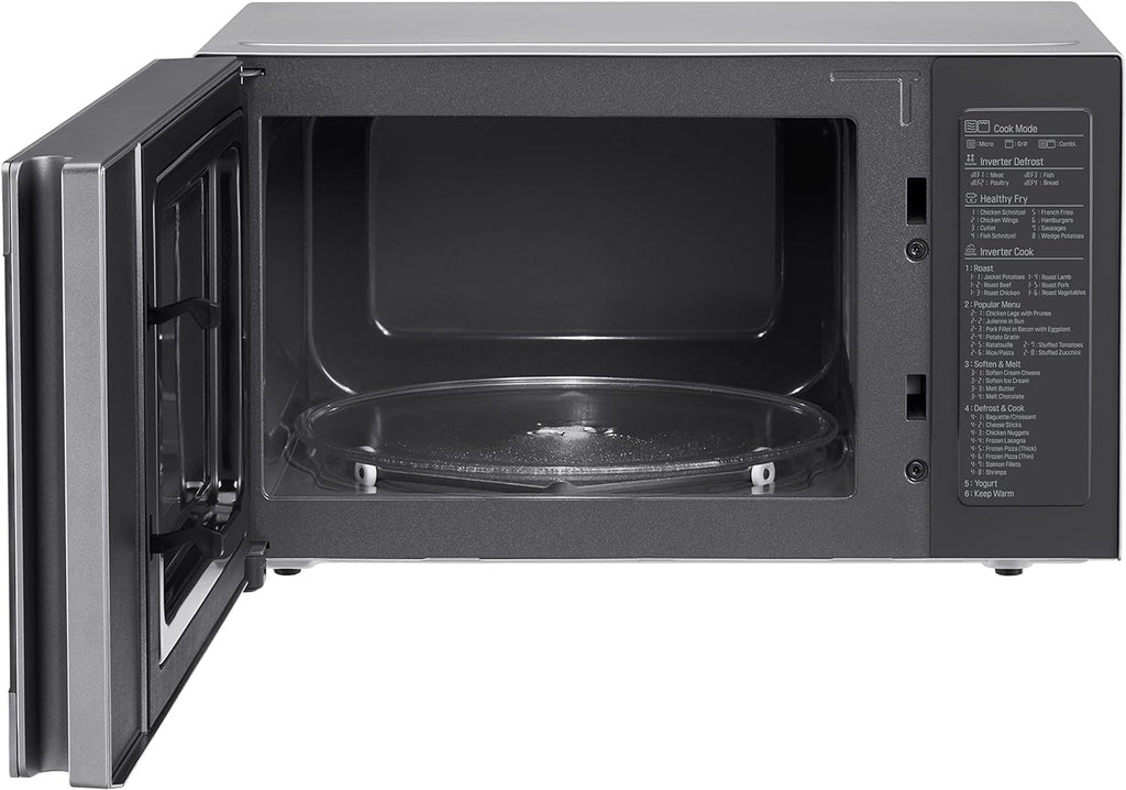 LG MS2595CIS magnetron met Smart Inverter-technologie, 25 liter inhoud, 1000 W, automatische programma's, instelbare vermogensniveaus en EasyClean-functie, zilver