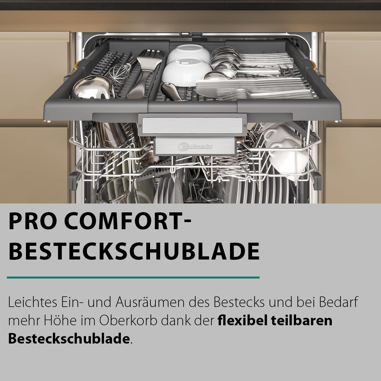 Bauknecht B7F HP43 XA Vrijstaande vaatwasser/ 60 cm/ 15 couverts/ PowerClean Pro-Effectieve hogedruksproeiers/ Natural Dry-Automatische deuropening-Betere droging/ Maxi Space-Meer binnenruimte