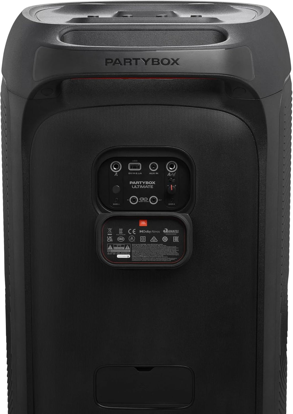 JBL Partybox Stage 120 in Schwarz – Tragbare Bluetooth-Lautsprecher-Box mit JBL Pro Sound, Lichtshow, KI-Sound-Boost und Teleskopgriff – 12 h Laufzeit