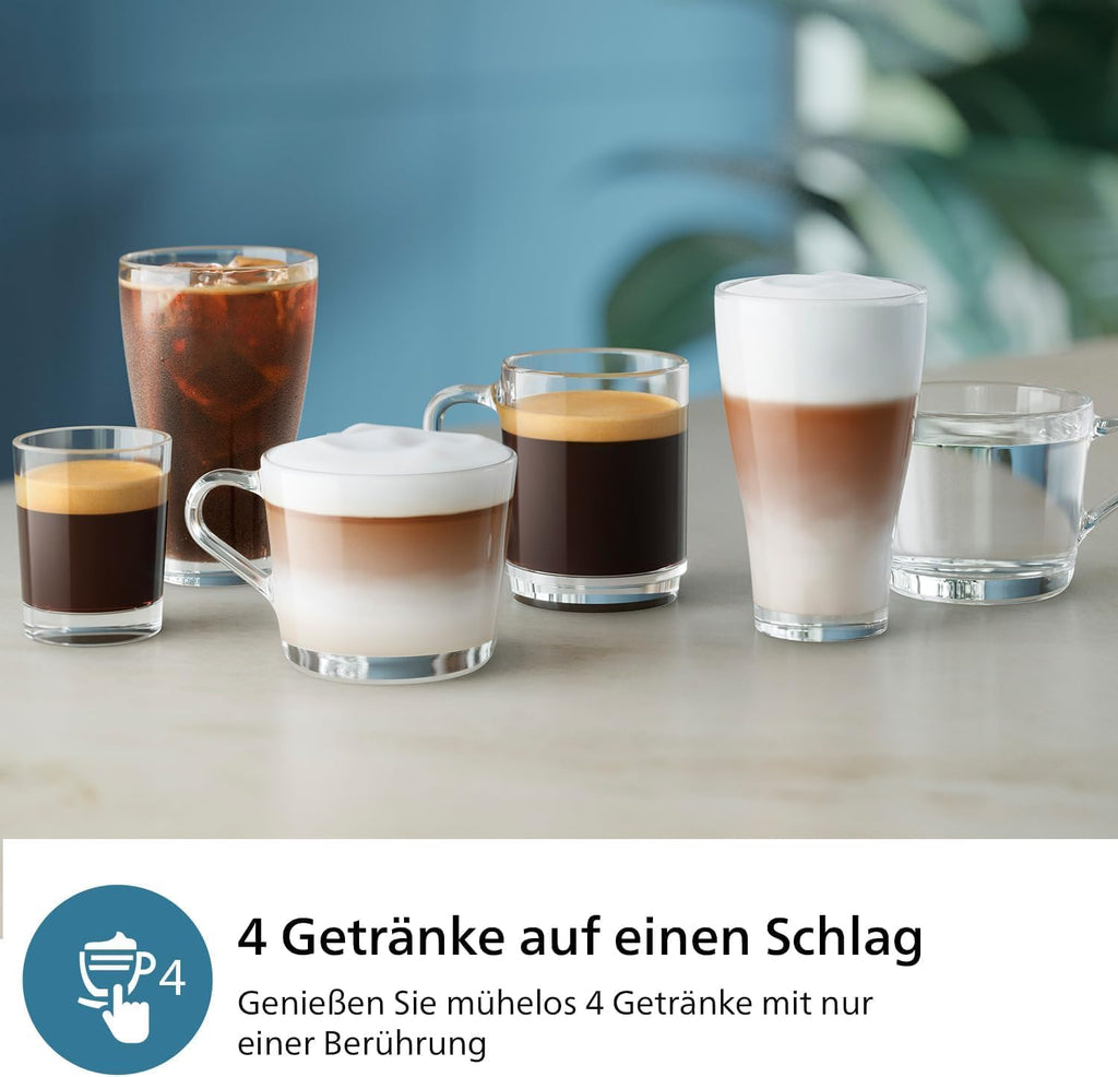 Philips Serie 2200 Espressomachine – Klassieke Melkopschuimer, Intuïtief Touchdisplay, mat Zwart (EP2220/10)