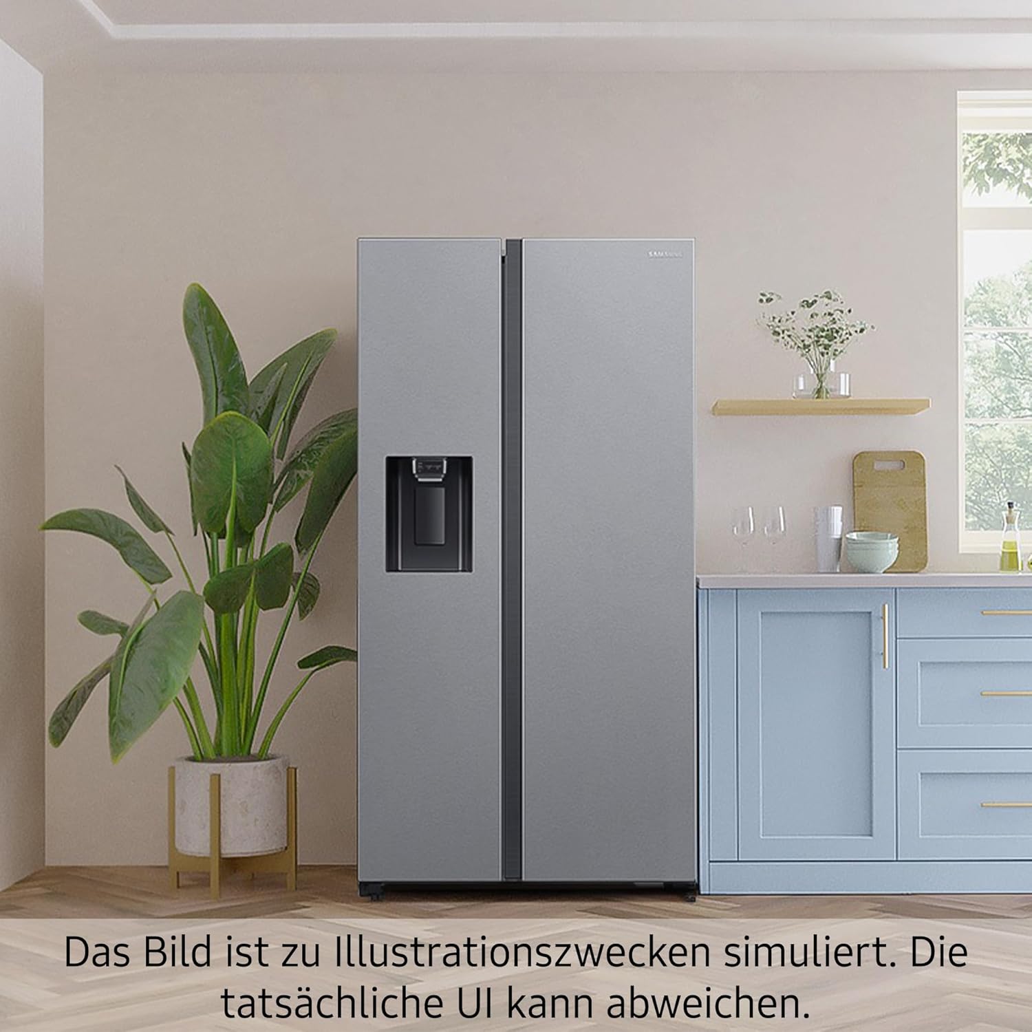 Samsung RS64DG53R3B1EF Amerikaanse koelkast, 178 cm, 628 l, SmartThings AI Energy Mode, ijs- en waterdispenser, Slim Ice Maker, Premium Black Steel