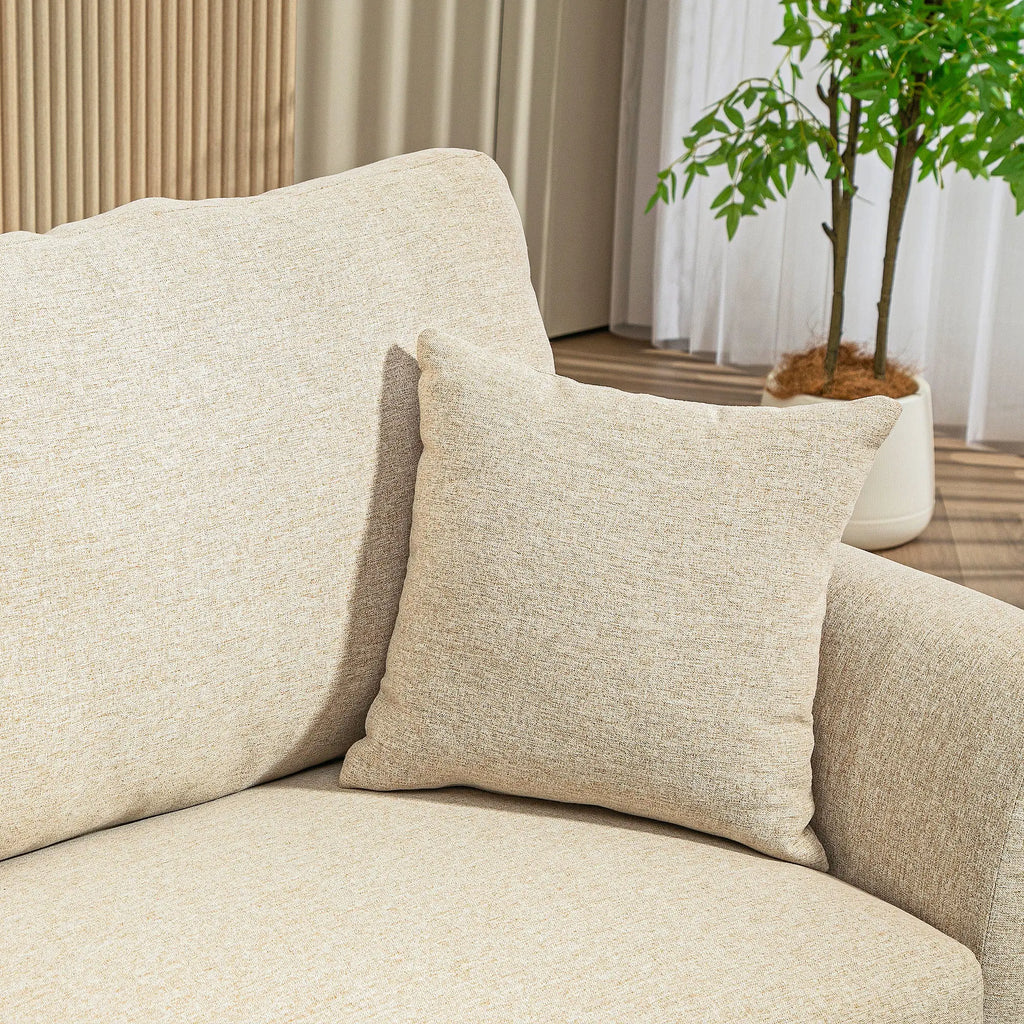 HOMCOM 2-zitsbank comfortabele bekleding afneembare kussens Beige