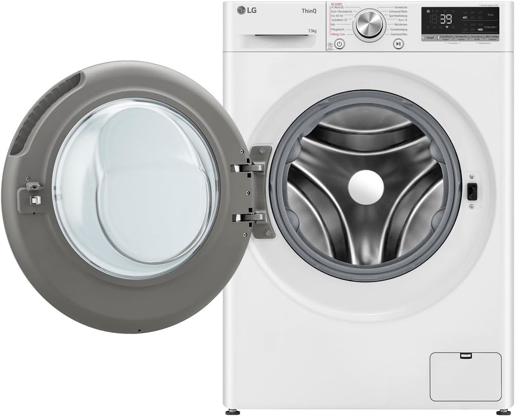 LG F4WV7080, Klasse A, Voorlader Wasmachine 8 kg, 1400 tpm, AI Direct Drive, Wi-Fi, Dieptereiniging met Stoom, Grote Capaciteit, TRIPLE A, Veiligheidsglas Buitendeur, 62 x 60 x 85 cm ꟷ Wit
