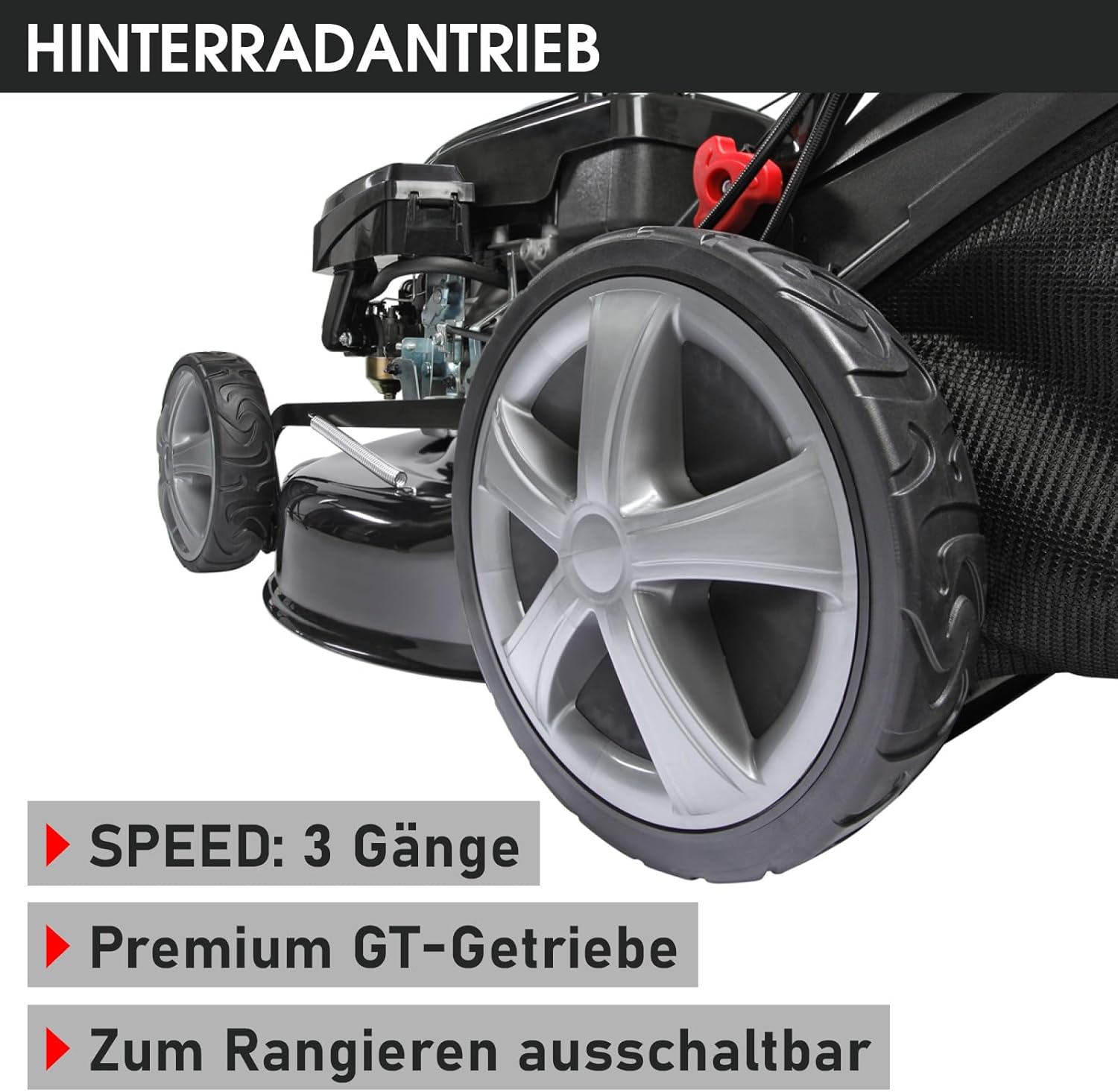 BRAST Benzin grasmaaier met aandrijving | 5,2kW(7PK) | elektrische start | 48cm snijbreedte | vele modellen | TÜV | 4-takt OHV motor | 30-80mm maaihoogte | 60L opvangbak | stalen behuizing | 19224 ESTART Speed
