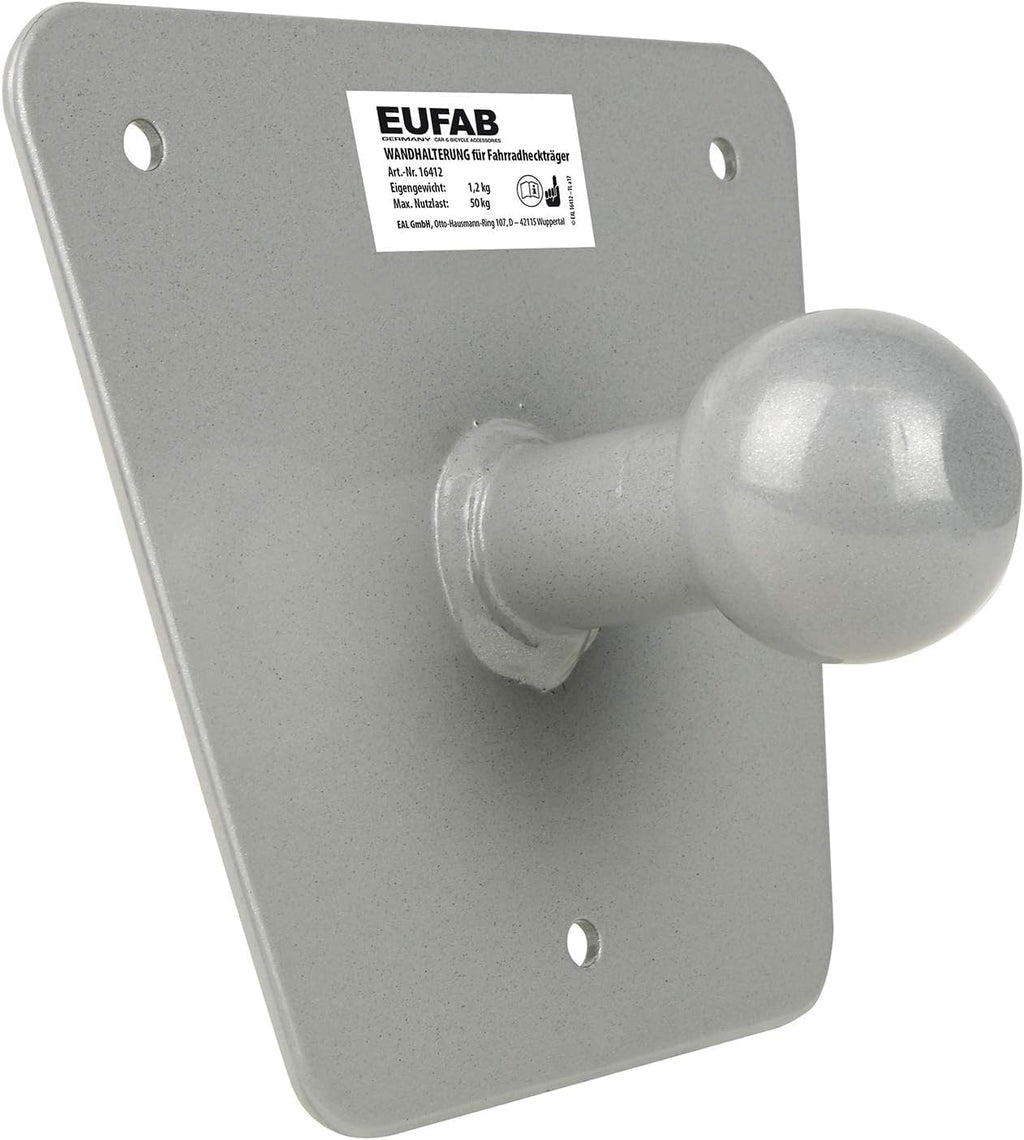 EUFAB 12010LAS fietsendrager POKER-F, geschikt voor e-bike, volledig voorgemonteerd, diefstalbeveiliging, voor 2 fietsen, voor trekhaak, zwart, 142 x 70 x 58 cm