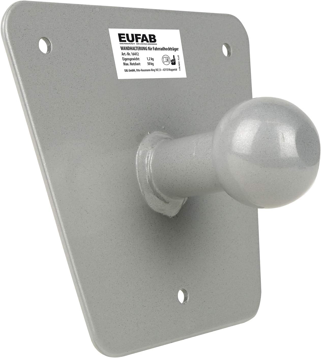 EUFAB 12010LAS fietsendrager POKER-F, geschikt voor e-bike, volledig voorgemonteerd, diefstalbeveiliging, voor 2 fietsen, voor trekhaak, zwart, 142 x 70 x 58 cm