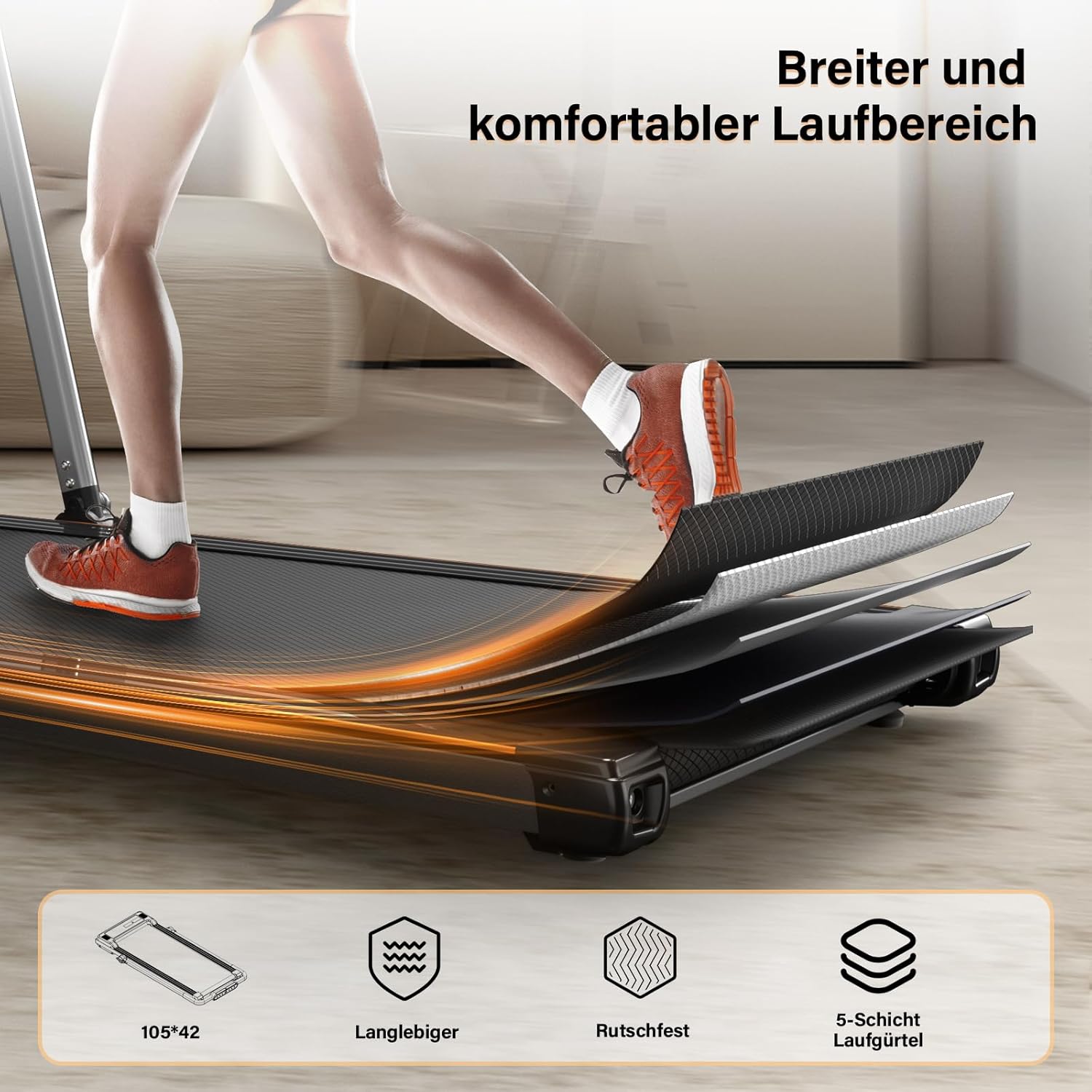 Loopband voor thuis-AIRHOT, 2,5 pk Walking Pad, loopband onder bureau met afstandsbediening en LED-display, maximale snelheid van 6 km/u OF 12 km/u. Compacte loopband voor thuis of op kantoor