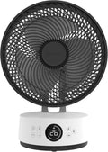 MEACO MeacoFan Stilvolle Tafelventilator - 10-inch luchtverplaatser met 12 snelheden - Horizontale en verticale oscillatie - 3 oscillatiegebieden - Ultrastille, op afstand bediende koeling, Zwart