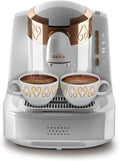 Arzum Okka Turkse koffiemachine, volautomatisch, 3 kopmaten, zelfreinigingsfunctie, watertank van 950 ml, overloopbeveiligingssensor, compact ontwerp, zwart-goud