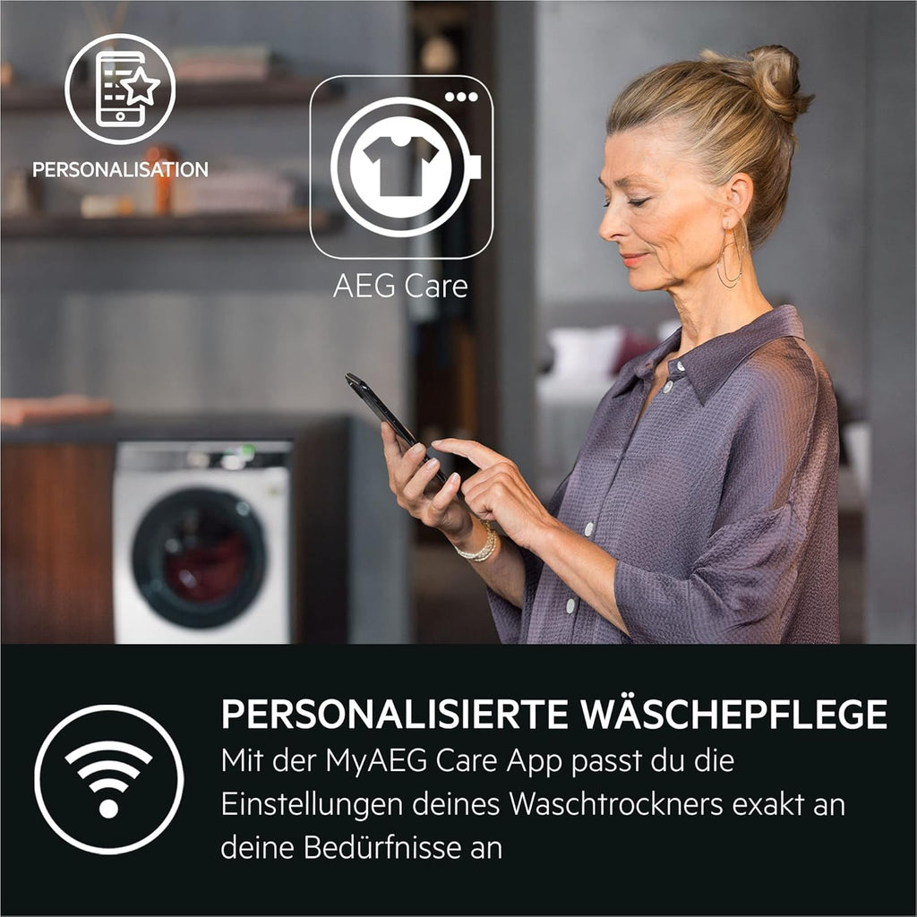 AEG L7WBA60680 Waschtrockner / DualSense - schonende Pflege / 8 kg Waschen / 5 kg Trocknen / D / energiesparend / Mengenautomatik / Nachlegefunktion / ProSteam - Auffrischfunktion / 1600 U/min Weiß