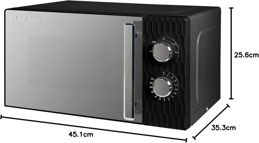 Russell Hobbs Honeycomb RHMM715G 17 liter 700 W grijs solo handmatige magnetron met 5 standen, geïntegreerde timer en ontdooifunctie