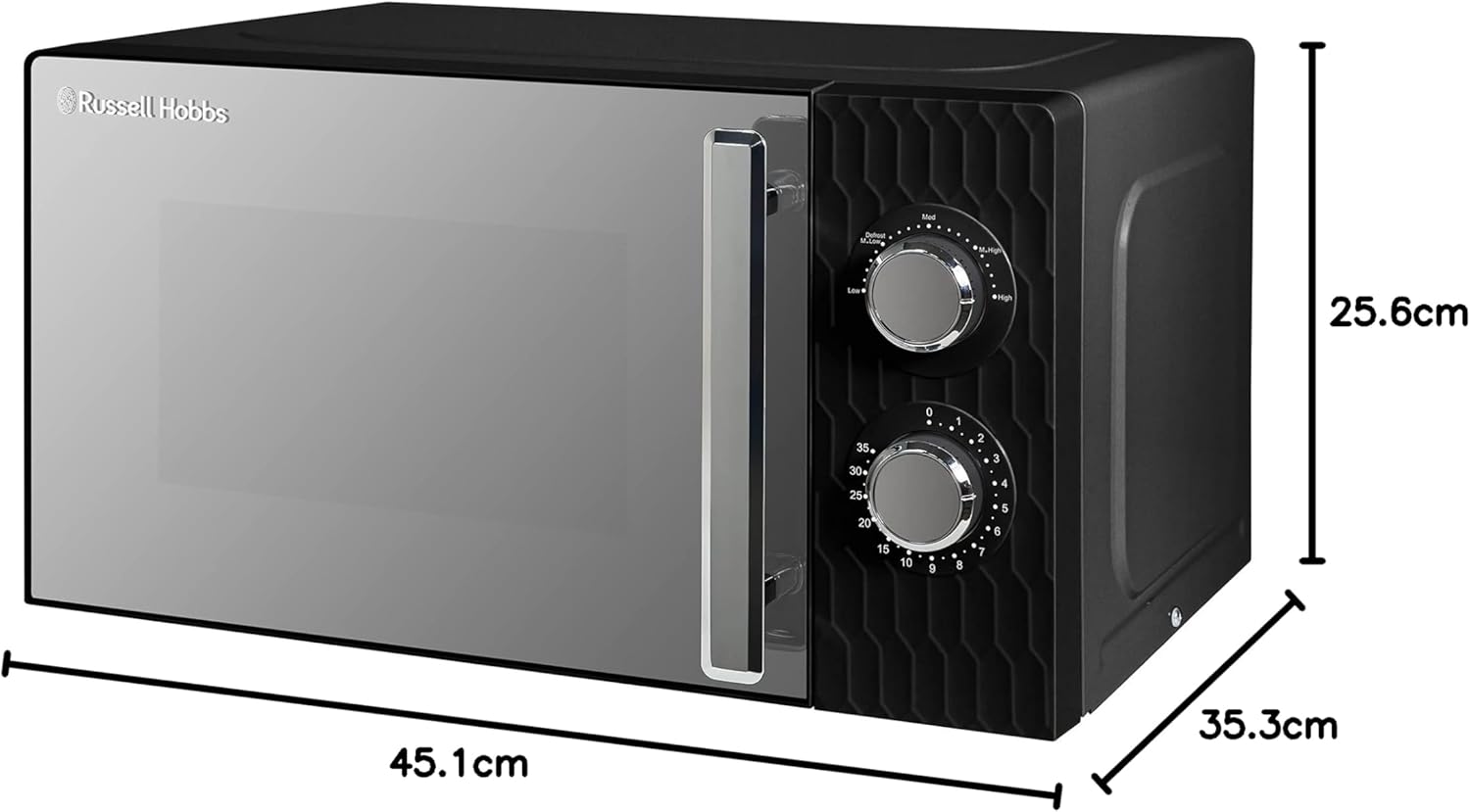 Russell Hobbs Honeycomb RHMM715G 17 liter 700 W grijs solo handmatige magnetron met 5 standen, geïntegreerde timer en ontdooifunctie
