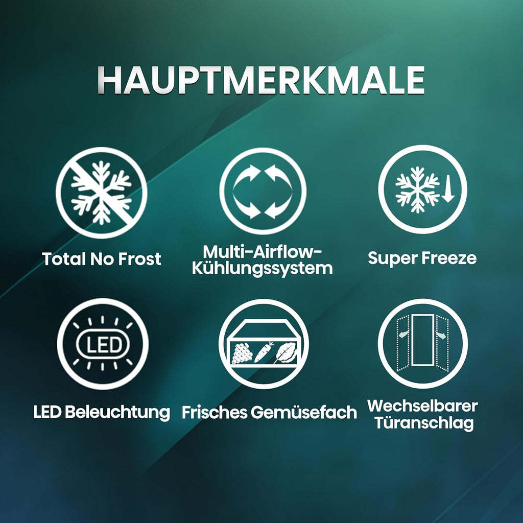 Hisense RB327N4AD2 koel-vriescombinatie/ NoFrostPlus/ Multiflow 360°/ HolidayMode/ FreshZone/ 182,4 cm/ koelgedeelte 171 l/ vriesgedeelte 85 l/ 41 dB/ 287 kWh/ jaar/ roestvrijstalen look