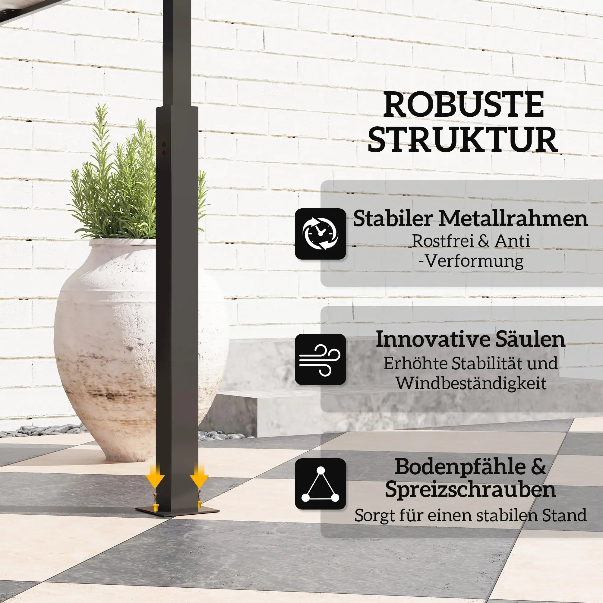 Outsunny Grillpaviljoen dubbellaags dak LED-verlichting