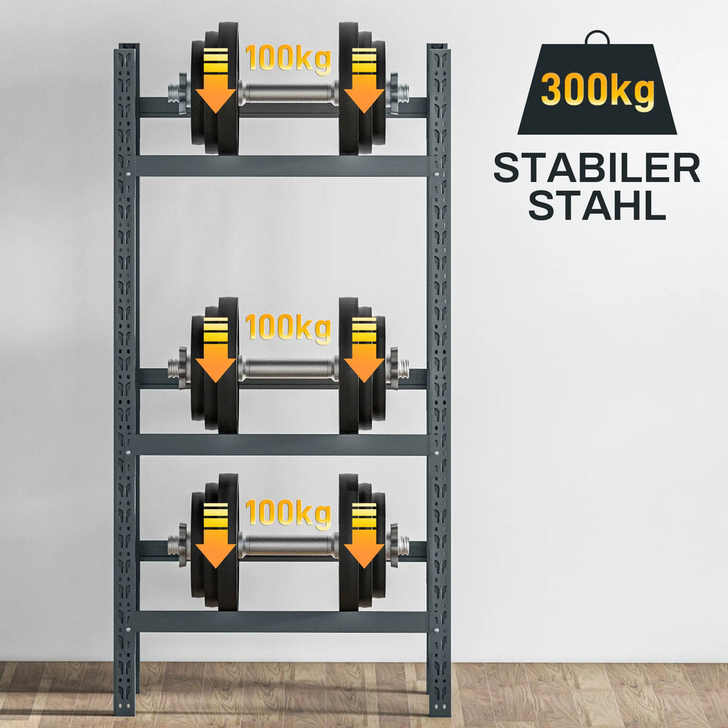 HOMCOM Drankkrattenrek voor 6 kratten – Staal, 3 niveaus, Grijs