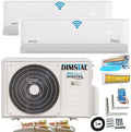 2x 9000 BTU Quick-Connect ECO Smart Inverter 2x 2,6kW MultiSplit Airconditioner Zeer Stil met Zelfreiniging/WiFi/App/Super Ionisator/Follow Me Complete set incl. leidingen & verwarmingsfunctie