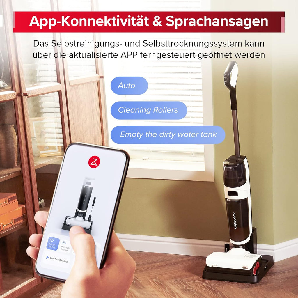 roborock Dyad Pro Nat- en Droogzuiger Draadloze Stofzuiger 17000pa Automatische Droging & Zelfreinigend Dweilzuiger met APP-bediening, Dubbele Watertanks voor Harde Vloeren