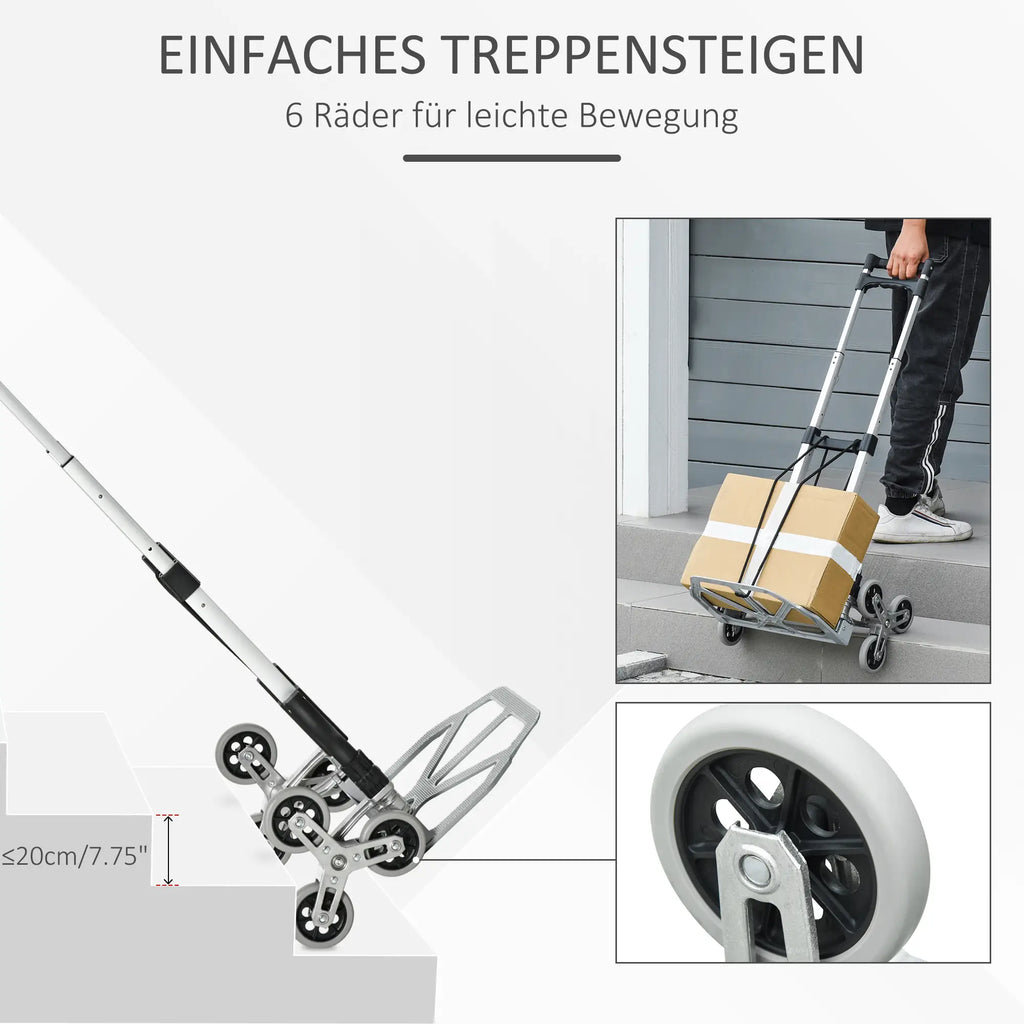 Durhand Trappensteekwagen 6 wielen opvouwbaar aluminium
