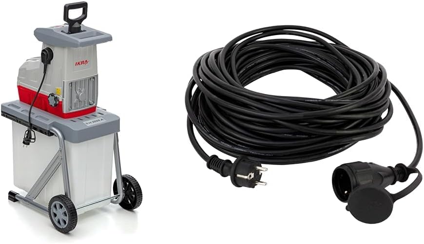 IKRA 81002880 elektrische tuinhakselaar rolhakselaar ILH 3000 A, stil, robuust, onderhoudsarm, sterk 3.000 watt, takdikte tot 44 mm, 230 V