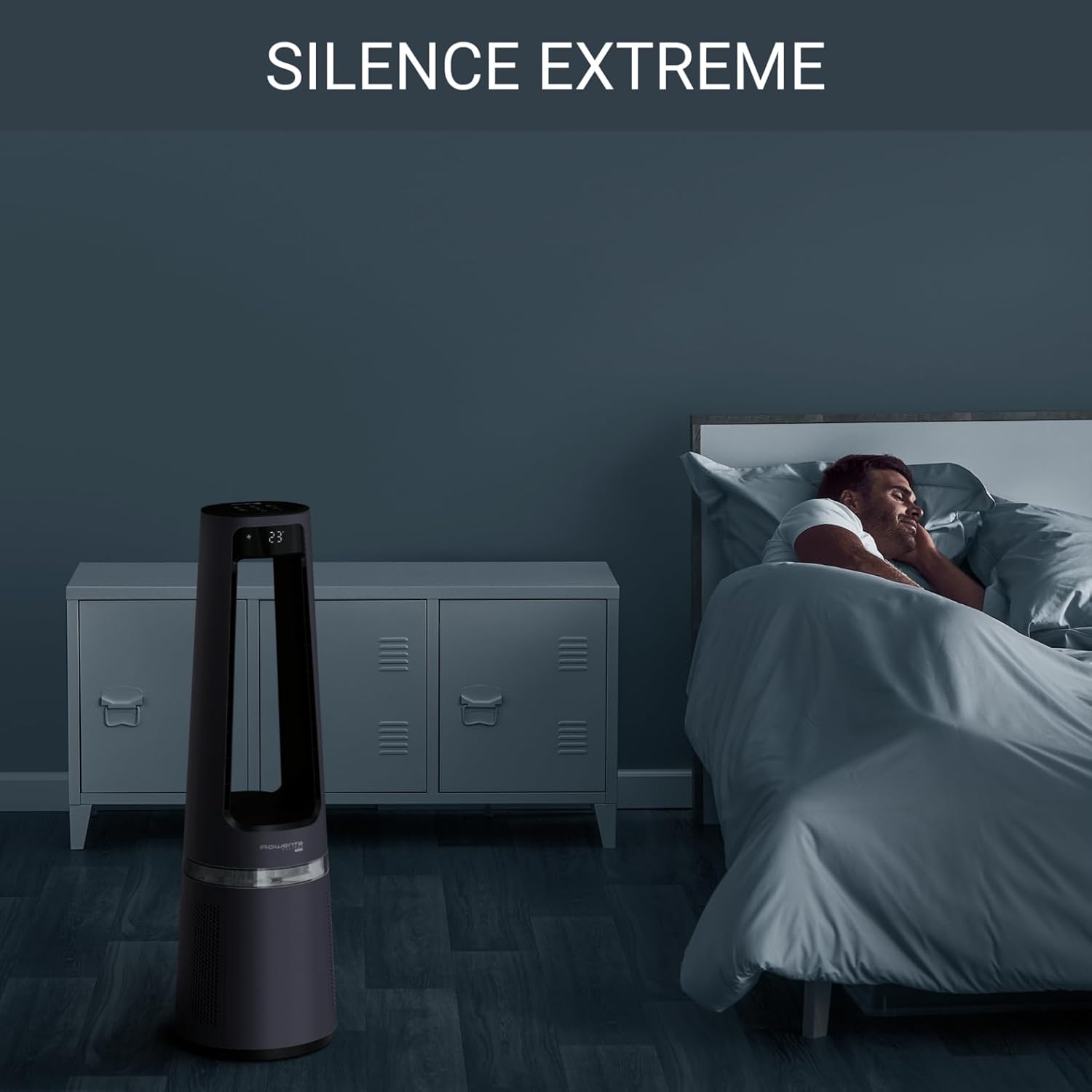 Rowenta QU5062 Eclipse 3-in-1 luchtreiniger | Heteluchtkachel | Ventilator | filtert 99,9% van de deeltjes | voor ruimtes tot 30 m2 | snelle verwarming tot 35°C | automatische dag- en nachtmodus | Zwart/Grijs